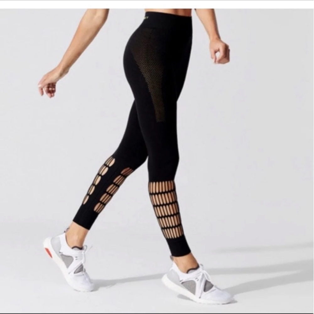 Stella McCartney Adidas black warp cutout leggings